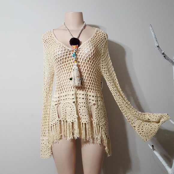 Blu Pepper Tops - NWT! NEW! BLUE PEPPER CROCHET KNIT TOP!
